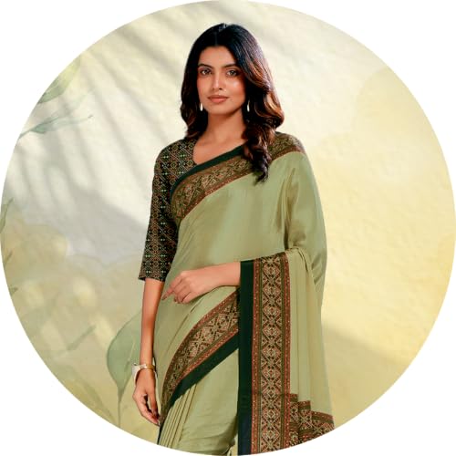 Image of Jaanvi fashion Women's Crepe Silk Saree with Unstitched Blouse Piece | Soft Lightweight Traditional Ethnic Wear Saree for Party, Wedding, Festival