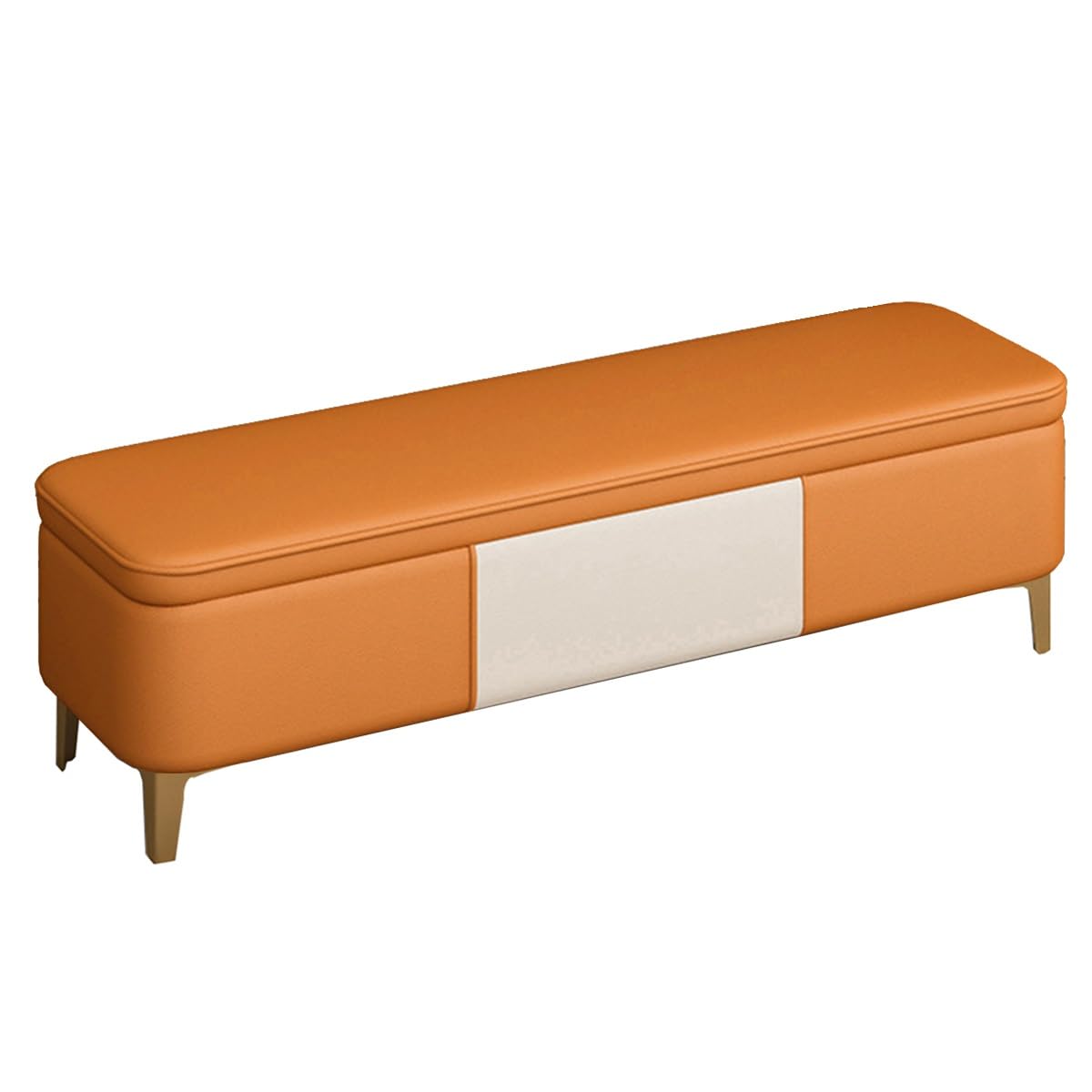 Banc de rangement ottoman en cuir coffre bout de lit et salon moderne