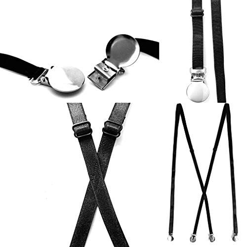 Suspenders Women, Women's Suspenders For Pants Under Clothes, Strong Clasps, X-Back Style, Butt Lifting Undergarment, Black #TOP3