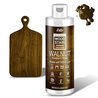 Tinte para madera a base de agua – nogal | Lasur para madera para muebles de interior y exterior, armarios, estantes, puertas, bajo olor y no tóxico, secado rápido, varios tonos clásicos - 8.5fl.oz