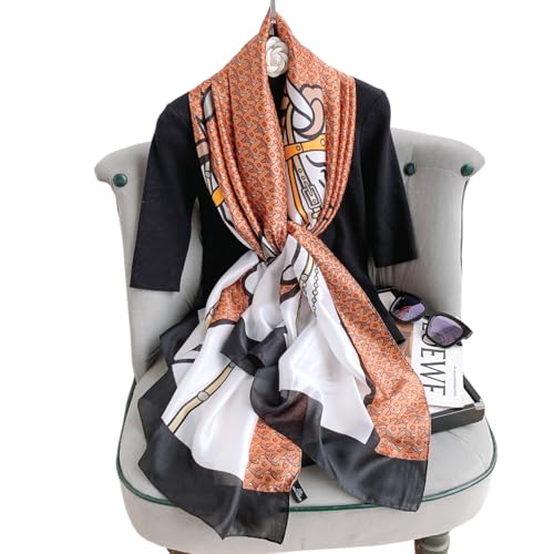 Image of Printed Poly Silken feel Scarf Stole for Women | Stylish, Soft, & Lightweight | Satin Feel Neck Scarf, Hair Scarf, Head Scarf for Women