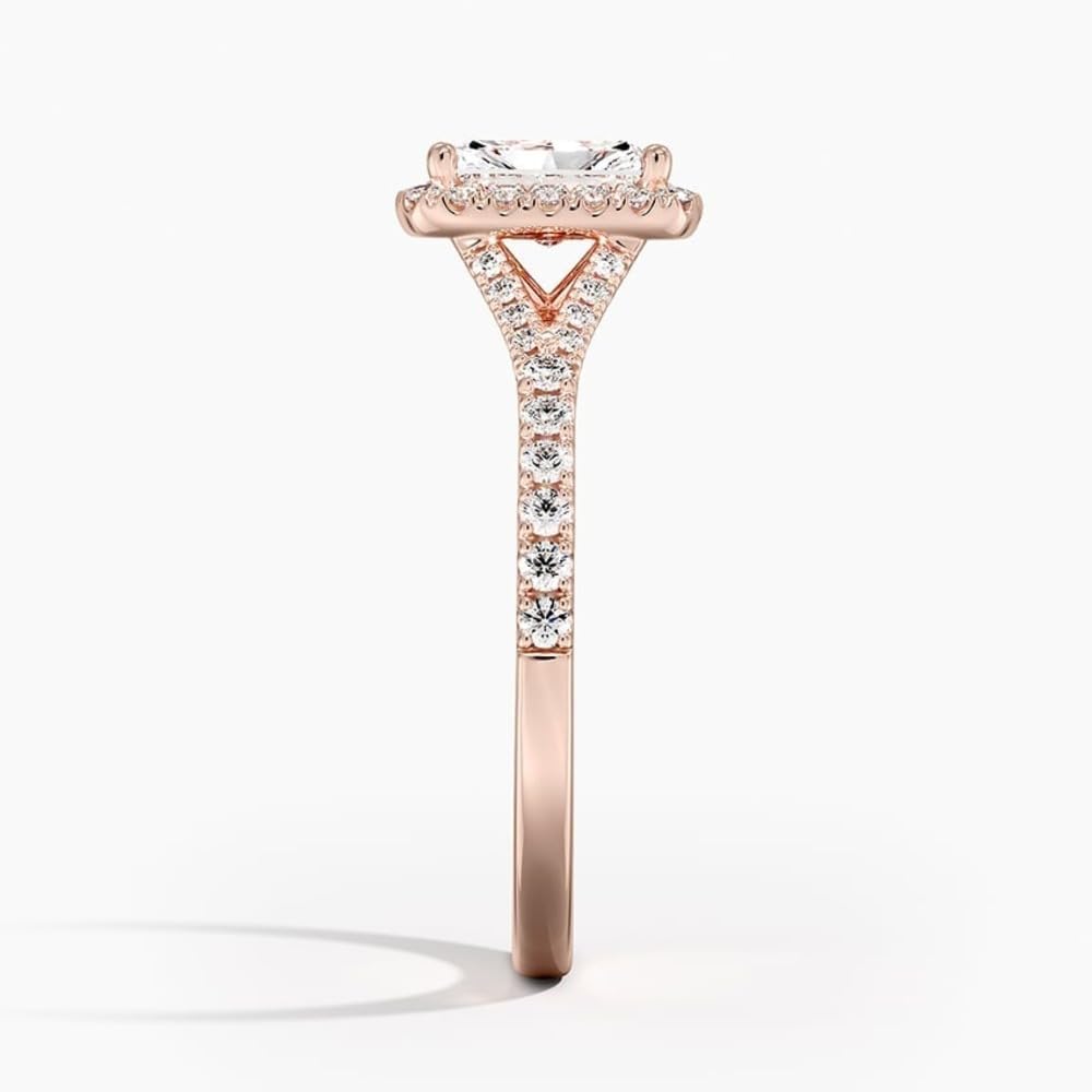 1–5 Carat Radiant Cut Lab Grown Diamond Ring VVS2 10K 14K 18K Solid Gold & 925 Sterling Silver Engagement Ring Split Shank Accent Wedding Bridal Anniversary Christmas Gift for Women(IGI Certified)