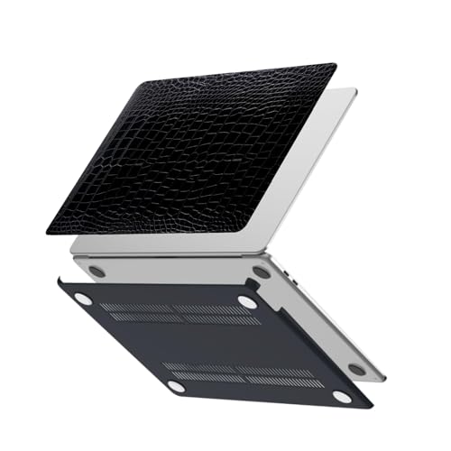 Coque MacBook Pro 13 contre rayures et chocs étui rigide crocodile noir ajusté A2338 A2289