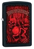 Zippo Harley-Davidson Black Matte Lighter with Skulls