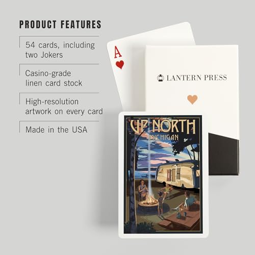 Baraja de cartas de póker Lantern Press con diseño retro miniatura 3