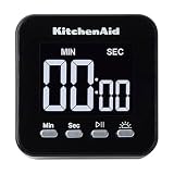 KitchenAid KQ912 99M Digital Single Event Magnetic Visual Timer with Backlight, Cooking, Classroom, Egg Timer, Black