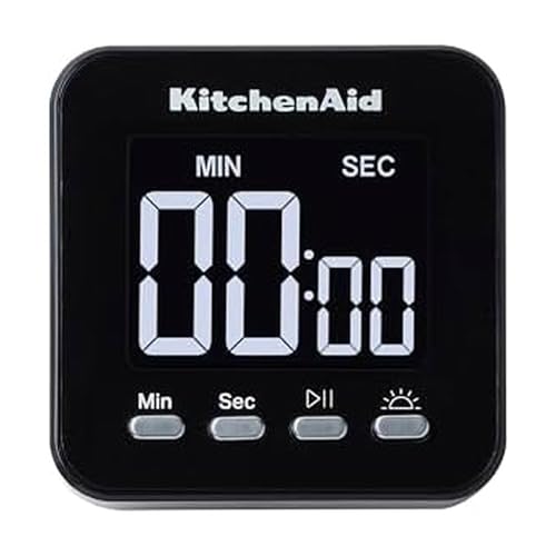 KitchenAid KQ912 99M Digital Single Event Magnetic Visual Timer with Backlight, Cooking, Classroom, Egg Timer, Black by KitchenAid - Used condition - US$13.90