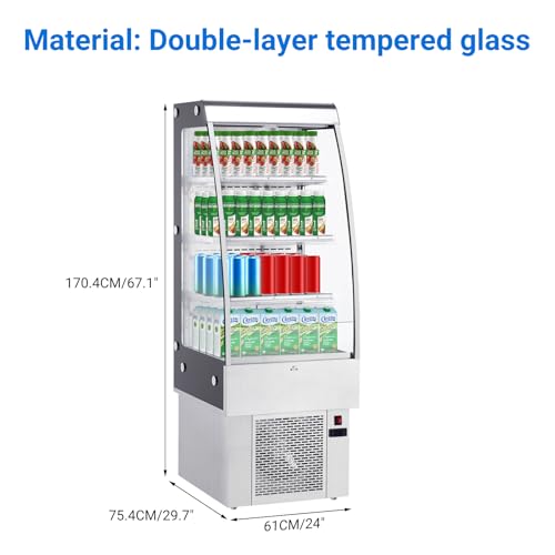 Image of IDEALHOUSE 8.8 Cu.Ft Countertop Commercial Refrigerator Display,Glass Door Cake Fridge,LED Lighting,Adjustable Shelves,White Pastry Cooler