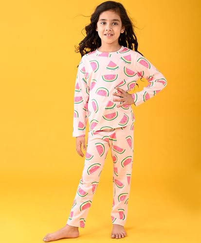 Image of Anthrilo Pure Cotton Printed Pyjama Set for Girls | Sleepwear | Night Suit, Night Wear | Long Sleeves T-Shirt & Pyjama | Regular Wear | 0-14 Years