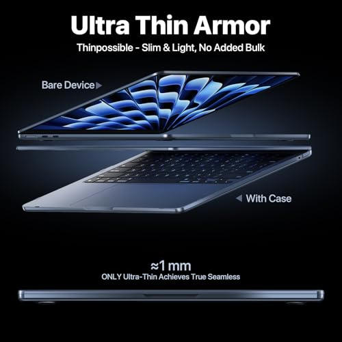 Image of Soonjet for MacBook Air 15 inch Case M5 M4 M3 M2 2026-2023 Laptop Cover | Crystal Clear Midnight Blue, Color Match, Protective Hard Shell, Ultra Thin & Light, Anti Crack, Non Slip, Snap on Plastic
