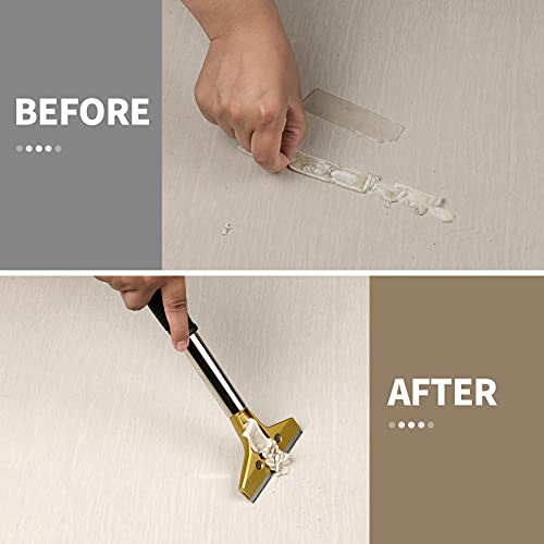 Razor Blade Scraper, 4 Inch Scraper Tool With 10Pcs Extra Metal Blades, Large Blade Scraper For Cleaning Paint, Stickers, Adhesive, Caulk, Decal, Labels From Floor, Glass, Window, Stovetop #TOP4