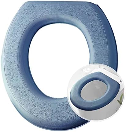 Toilet Seat Cover Warmer, Toilet Seat Cushion, O-Shaped Scrubbable Wash.（ Deep Ocean Blue 2 Pcs）
