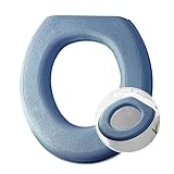Toilet Seat Cover Warmer, Toilet Seat Cushion, O-Shaped Scrubbable Wash.（ Deep Ocean Blue 2 Pcs）