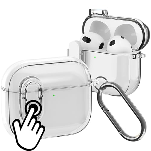 Coque AirPods 4 transparente en TPU souple antichoc YSNZAQ avec clip de verrouillage