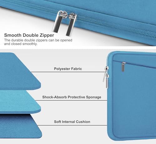 Image of 15.6 inch Laptop Sleeve, Slim Computer Carrying Bag Protective Cover Briefcase with Front Pocket, Durable Laptop Case for 15-16 Inch HP, Dell, Lenovo, Asus- Sky Blue