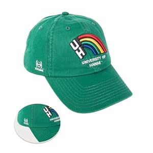 University of Hawaii Baseball Hat Rainbow Warriors UH Brimmed Embroirderd Hats Cap Adjustable Cloth Strap Adult (Style 3)
