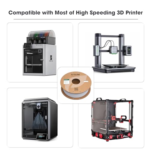 Image of eSUN PLA Basic Filament 1.75mm, 3D Printer Filament High Speed PLA for Fast Printing, 1KG Spool (2.2 LBS) 3D Printing Filament for High Speed 3D Printers, Grey