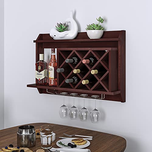 Casier à vin mural résistant pour ranger bouteilles et verres