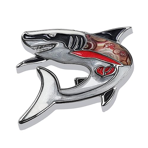 Image of Enamel Shark Brooch Pins Summer Jewelry Zinc Alloy Whale Dolphin Ocean Animals Brooches for Women Girls Gifts Scarf Pin Charms