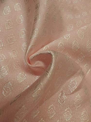 Brocart jacquard rose layette 142cm de large pour haute couture