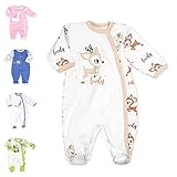 MATERIAL - Der Baby-Schlafanzug besteht zu 100% aus Baumwolle, welche besonders angenehm und weich auf der Haut liegt. Diese ist Schadstoff- und nach der Oeko-Tex Standard 100 geprüft.