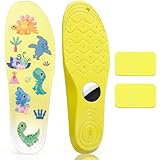 Sifemp Insoles for Airtag Hidden Holder, Tracker Devise Case for Kids, Comfortable Inserts for Shoes，Yellow Dinosaur (Yellow, Foot:5.4-6.1IN/Insole:6.0-6.7IN/7.5C-9.5C)