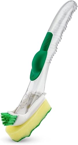 Miniatura 5 de Libman - Paquete de cepillo para limpiar ollas y sartenes con cepillo de cocina curvado y dos repuestos de esponja