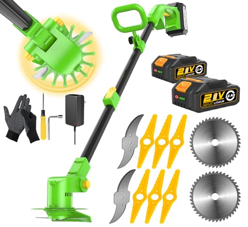 WeeLun Rasentrimmer Mit Akku Motorsense Mit 2 x 2500mAh...