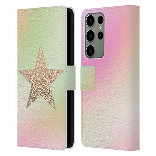 Housse en cuir Galaxy S23 Ultra design Monika Strigel Étoile d'Or aux finitions haut de gamme