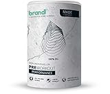 Brandl Nutrition Pre-Work-Out Booster Shake Performance | EAAs | individualisierbar | vegan | ohne künstliche Zusatzstoffe | Koffeinstufe 2 für 81-90kg (98mg Koffein pro Portion) | 500gr