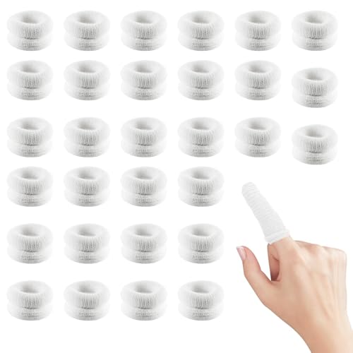 keyxer 30 Pcs Fingerkappen, Fingerschutz und Fingerprotektoren, Atmungsaktive Bandagen für Arbeit/Küche, Schutz vor Verletzungen der Zehen, Handschutz, Schutz im Falle(weiß)