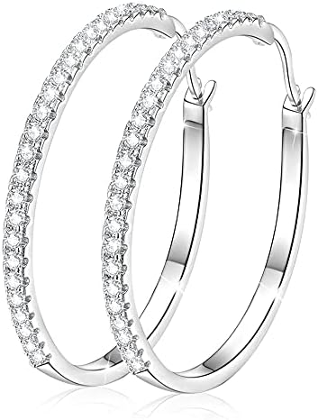 GOXO Hoop Earrings 925 Sterling Silver Hypoallergenic Loops Earrings Jewellery for Women Girls 20 30 40mm