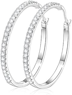 GOXO Hoop Earrings 925 Sterling Silver Hypoallergenic Loops Earrings Jewellery for Women Girls 20 30 40mm