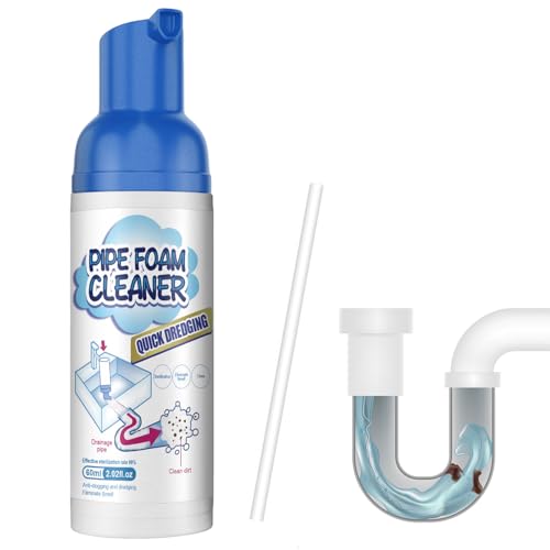 Disgorgante per Scarichi in Schiuma 60ml, Detergente per Scarico,Stura Lavandini e Tubi Schiumogeno ad Azione Rapida,per Cucina,Lavabo,WC,Vasche