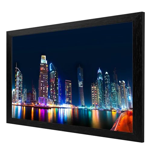 Impression encadrée extra large 128 x 86 cm pour illuminer un mur sombre : Dubaï LED