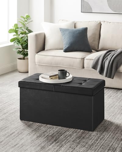 Songmics ULSF45BK 30 Inches Folding Storage Ottoman Bench thumb #1