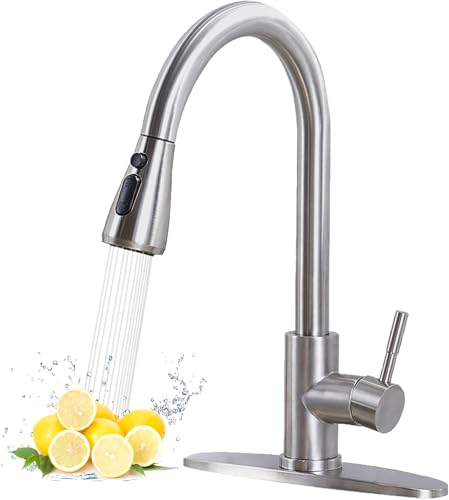 Hotis Home KYT010L-D Hotis Kitchen Faucet With Pull Down Spray, High Arc Commercial Brushed Nickel Kitchen Sink Faucets cover