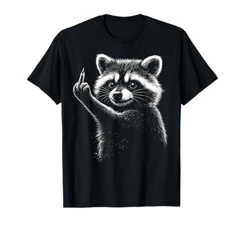 FRECHER WASCHBÄR MITTELFINGER WÜTEND X Pedro Angry Raccoon T-Shirt