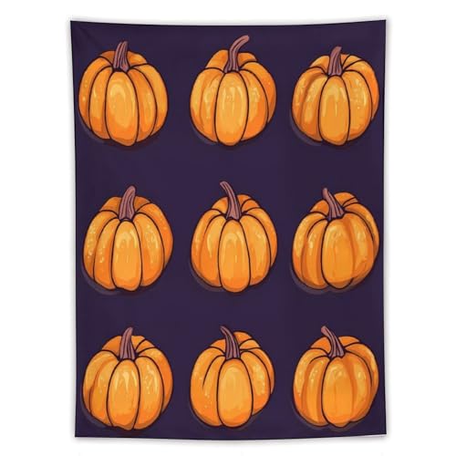 Tapiz de Halloween Pump-kin estético y divertido con diseño colgante vertical de pared