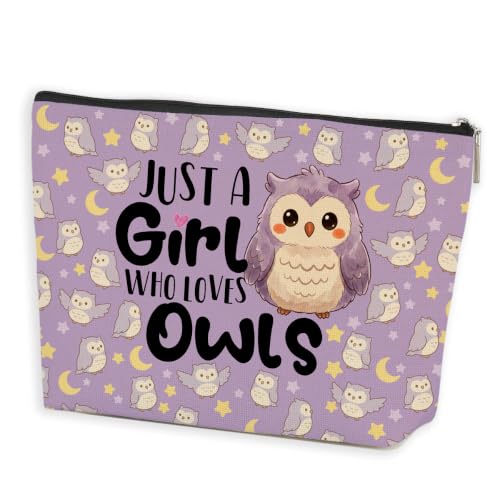 Azteoiz Cute Owl Makeup Bag Gifts for Owls Lovers Cosmetic Bag for Women