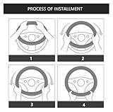 La funda del volante es ligera, resistente, elegante y tiene un tacto estupendo. La funda del volante es más cómoda al tacto y adecuada para todas las estaciones, para una mejor experiencia de conducción.