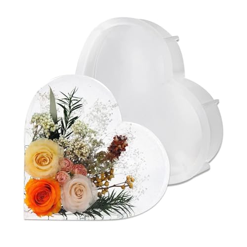 NOLACE Große Epoxidharz Formen Silikonform 21 * 21CM Gießform Resin Epoxidharz Herzform Silikonform Groß Silikonformen Epoxidharz,epoxidharz Formen groß Herz silikonform groß