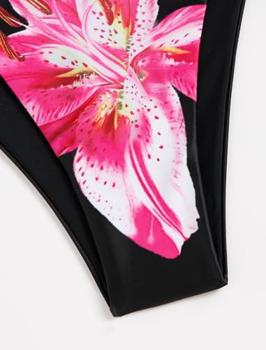 Image of ZAFUL Women's Triangle Bikini Floral String Bikini Set Two Piece Swimsuit Bathing Suits