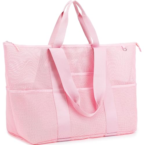 Image of Fammart Large Mesh Beach Bag for Women, Oversized Beach tote Swim Pool Bag