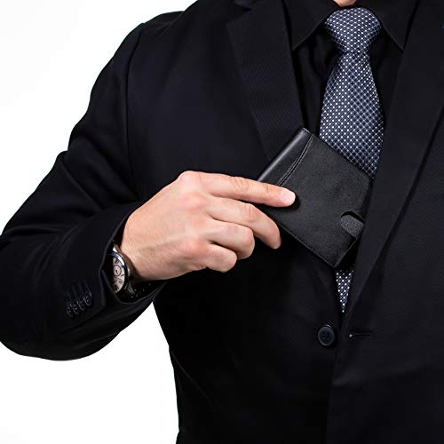 Public Cheese Slim Men's Bifold Wallet Featuring Swing Flap with 2 Separate ID Windows 2 Cash Compartments and 8 Credit Card Slots RFID Signal Blocking Crafted from PU Leather Delivered in Custom Box - Image 4