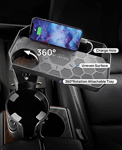 Joytutus Car Cup Holder Expander, Automotive Cup Attachable Tray With 360° Rotation,Large Cup Holder Adapt Most Regular Cups With 18-40 Oz, Fit In 2.75-3.25 Inch Car Holder #TOP2