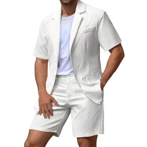 Ensemble homme blazer manches courtes short idéal pour vacances et plage