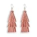 Jugalstar Colorful Tassel Earrings 3 Tier Layered Bohemian, Eardrop Big Dangle Drop Fashion Jewelry Earrings for Women Teen Girls Valentine Birthday Party Gift (Purple)