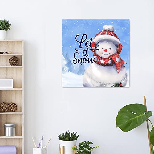 Plaque en bois Let It Snow cadeau pendaison de crémaillère - 6