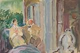HDARTiTi Vintage Classic Print Art Artwork Decor Sacharoff and Jawlensky on the Balcony in St Prex on Lake Geneva by Marianne Von Werefkin Oil Painting for Office Decor 60x90cm